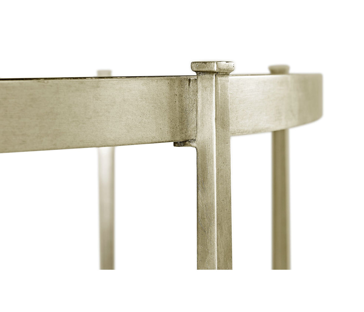 Large Demilune Console Table – Antique Silver