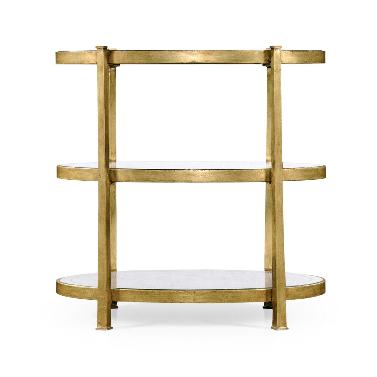 Small Oval Side Table Contemporary Three-Tier – Gilded