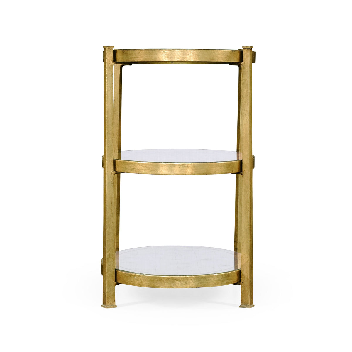 Small Oval Side Table Contemporary Three-Tier – Gilded