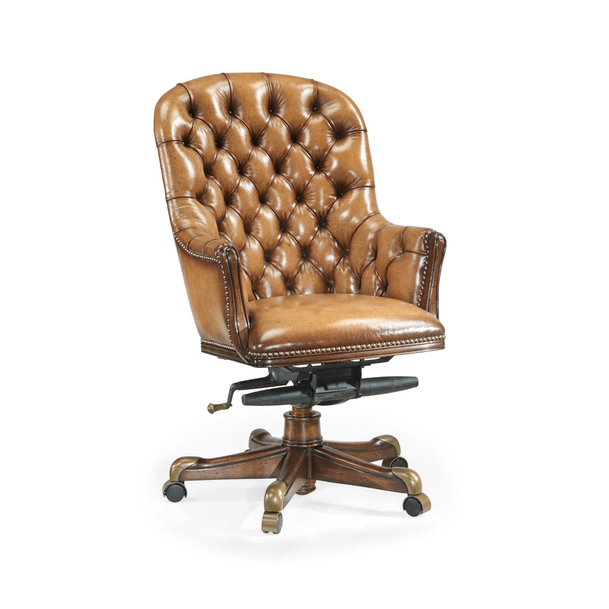 Chesterfield Style High Back Office Chair – Walnut