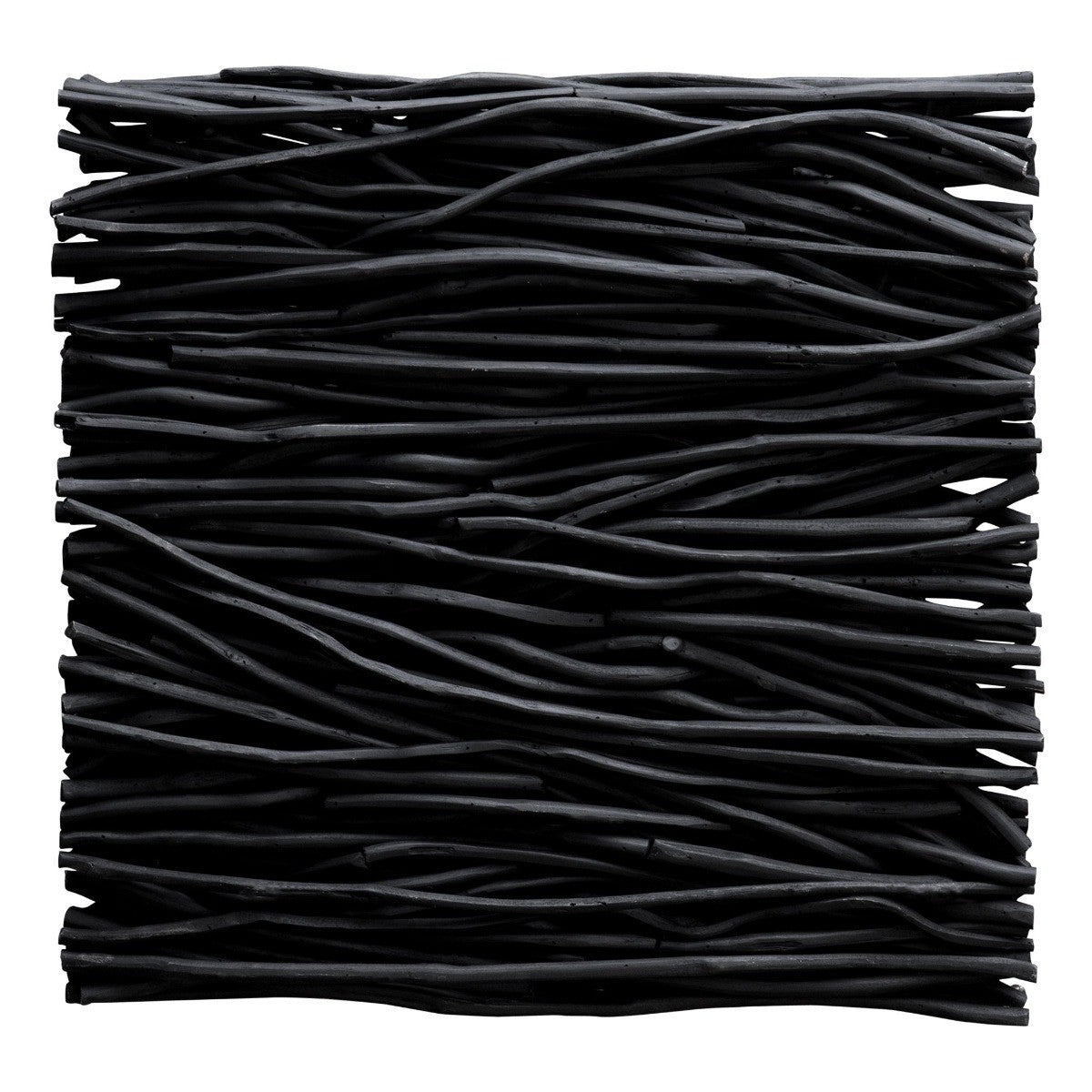 Gathered Teak Square Black Wood Wall Decor