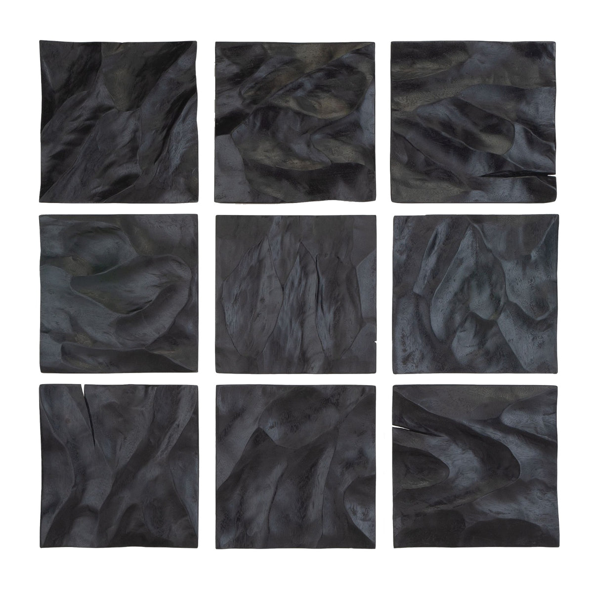 Malosi Black Wood Wall Decor – Set of 9