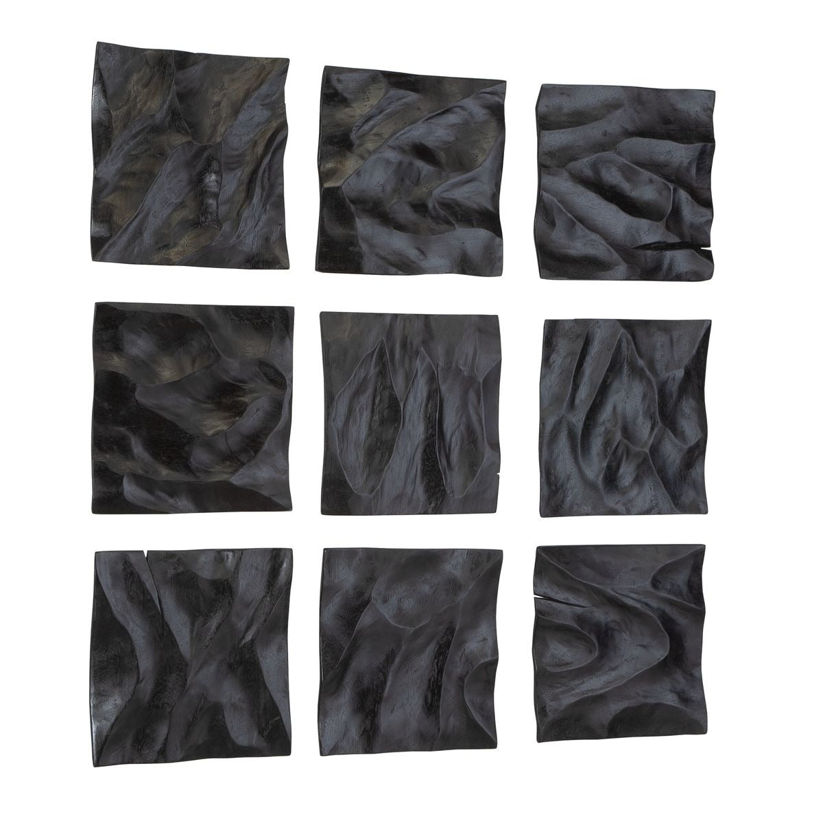 Malosi Black Wood Wall Decor – Set of 9