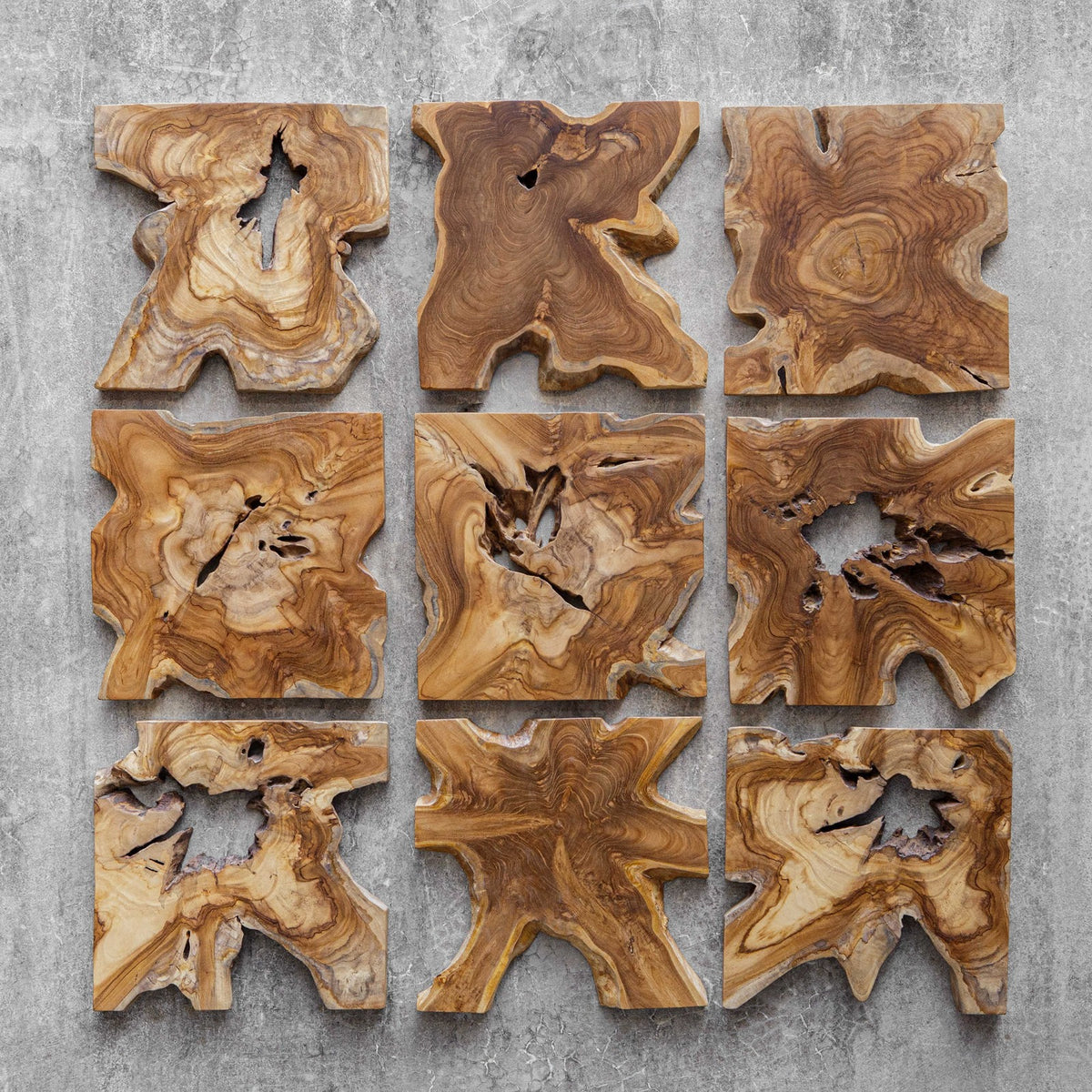 Talia Wood Wall Décor – Set of 9