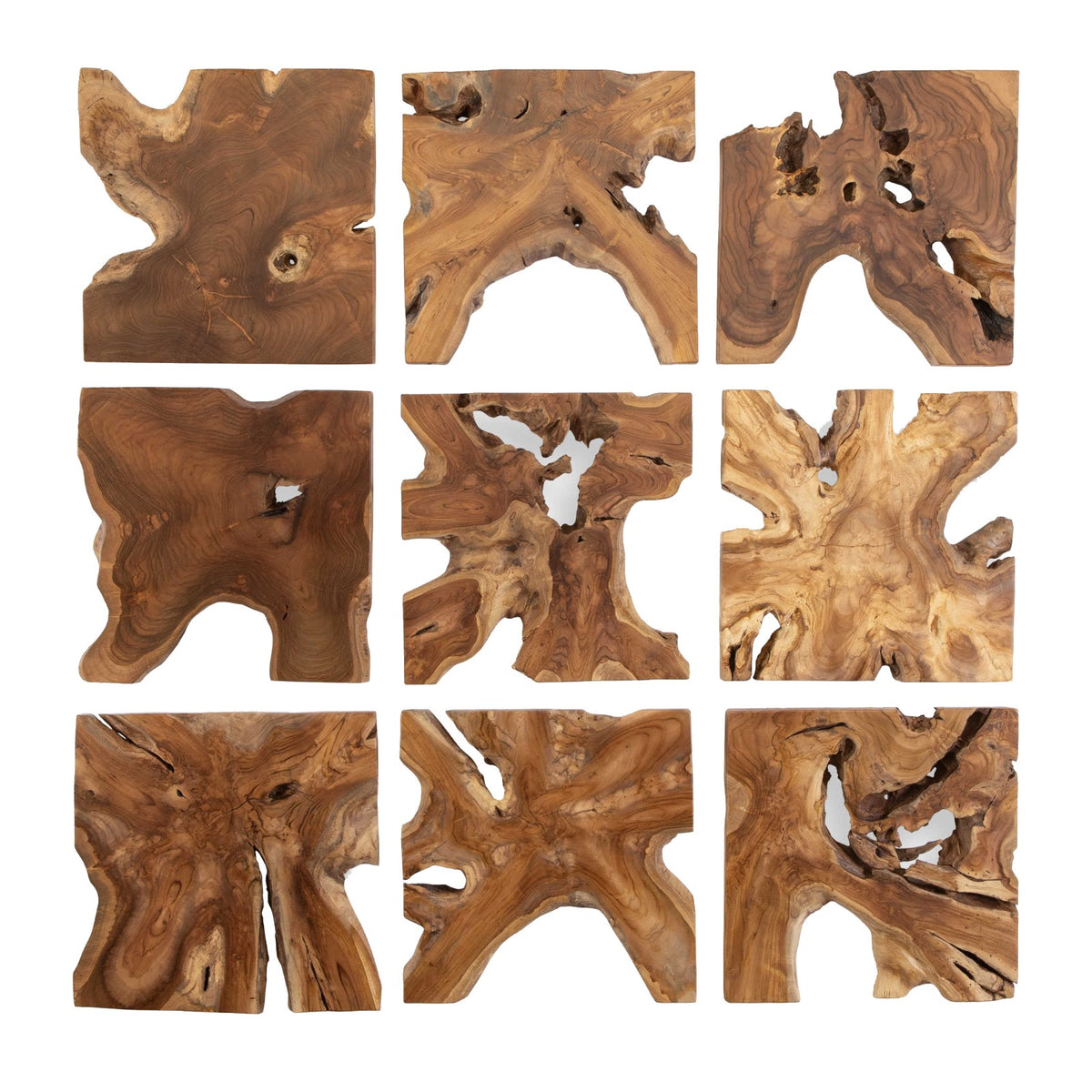 Talia Wood Wall Décor – Set of 9