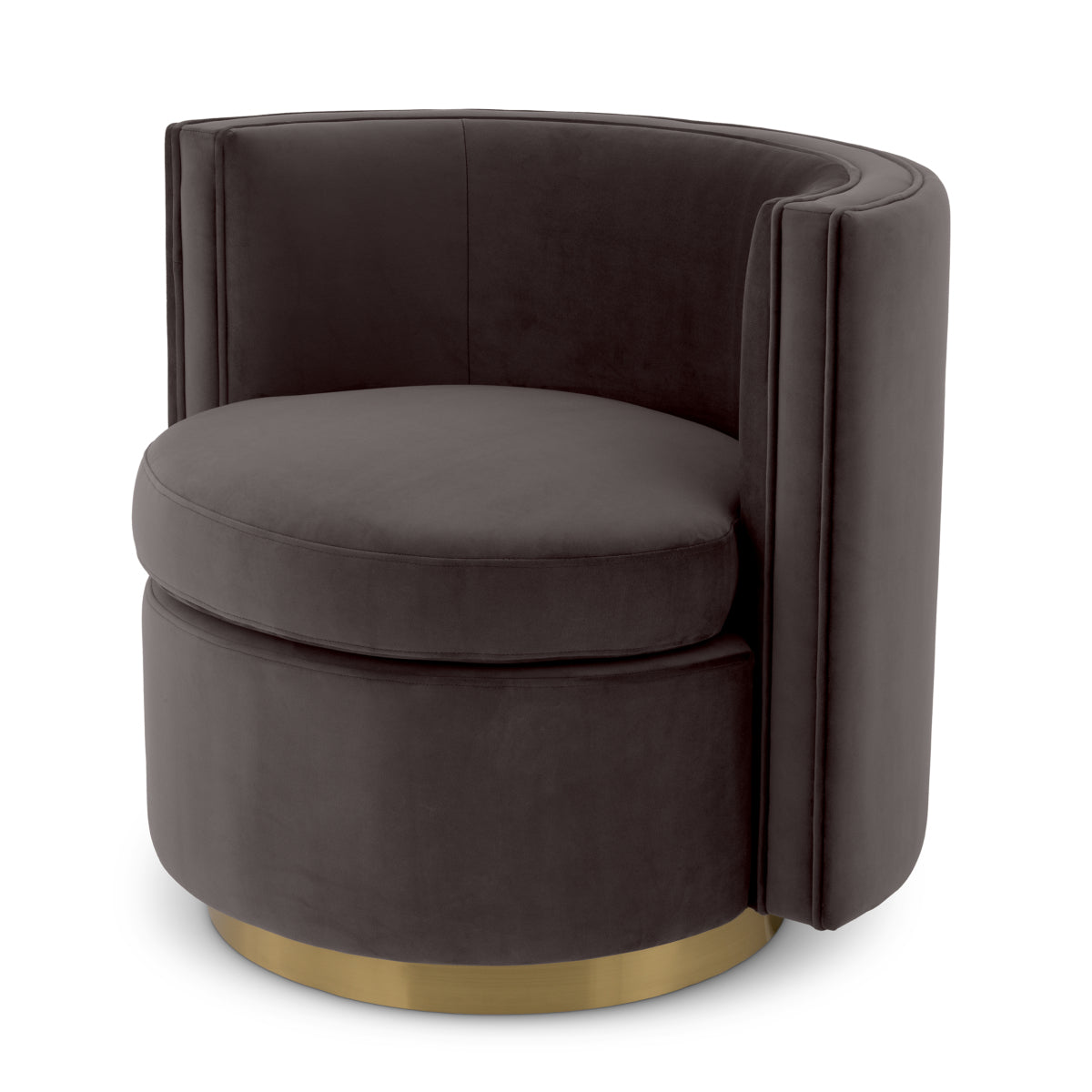 Eichholtz Amanda Swivel Chair — Savona Grey Velvet
