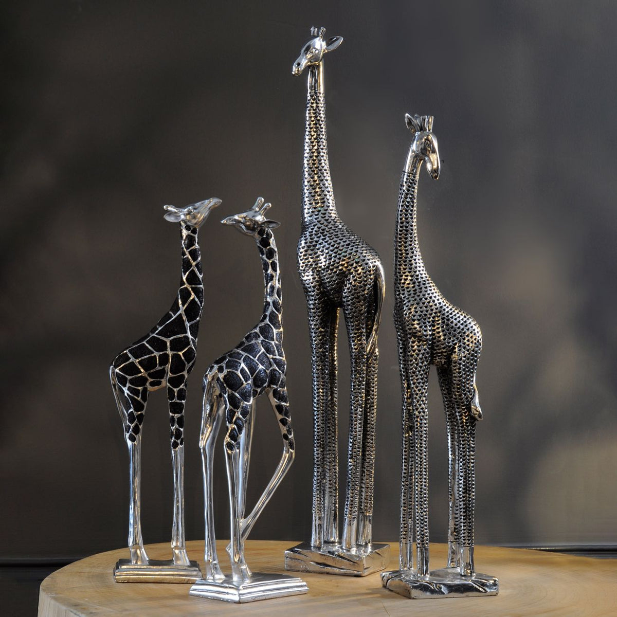 Silver Giraffe Sculpture, Small — detail view