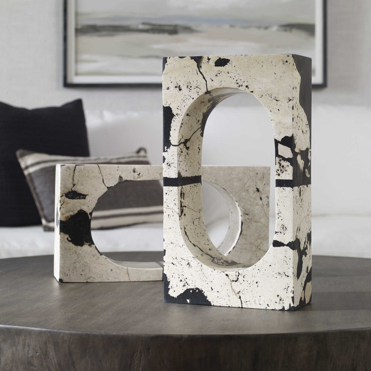 Nouveau White Coral Stone Indoor-Outdoor Sculpture