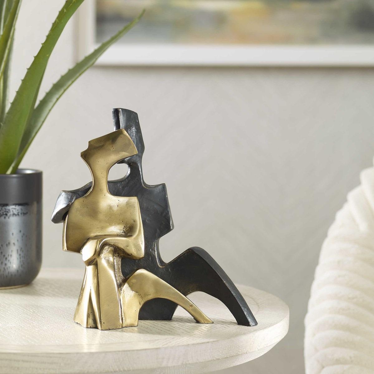 Affection Bronze Gold Sculpture – Set of 2