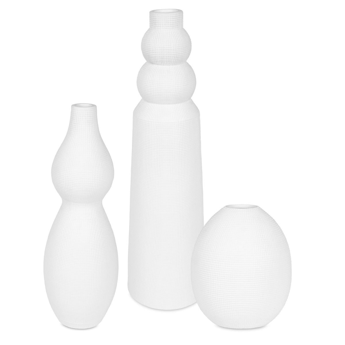 Forma White Ceramic Vases, Set of 3