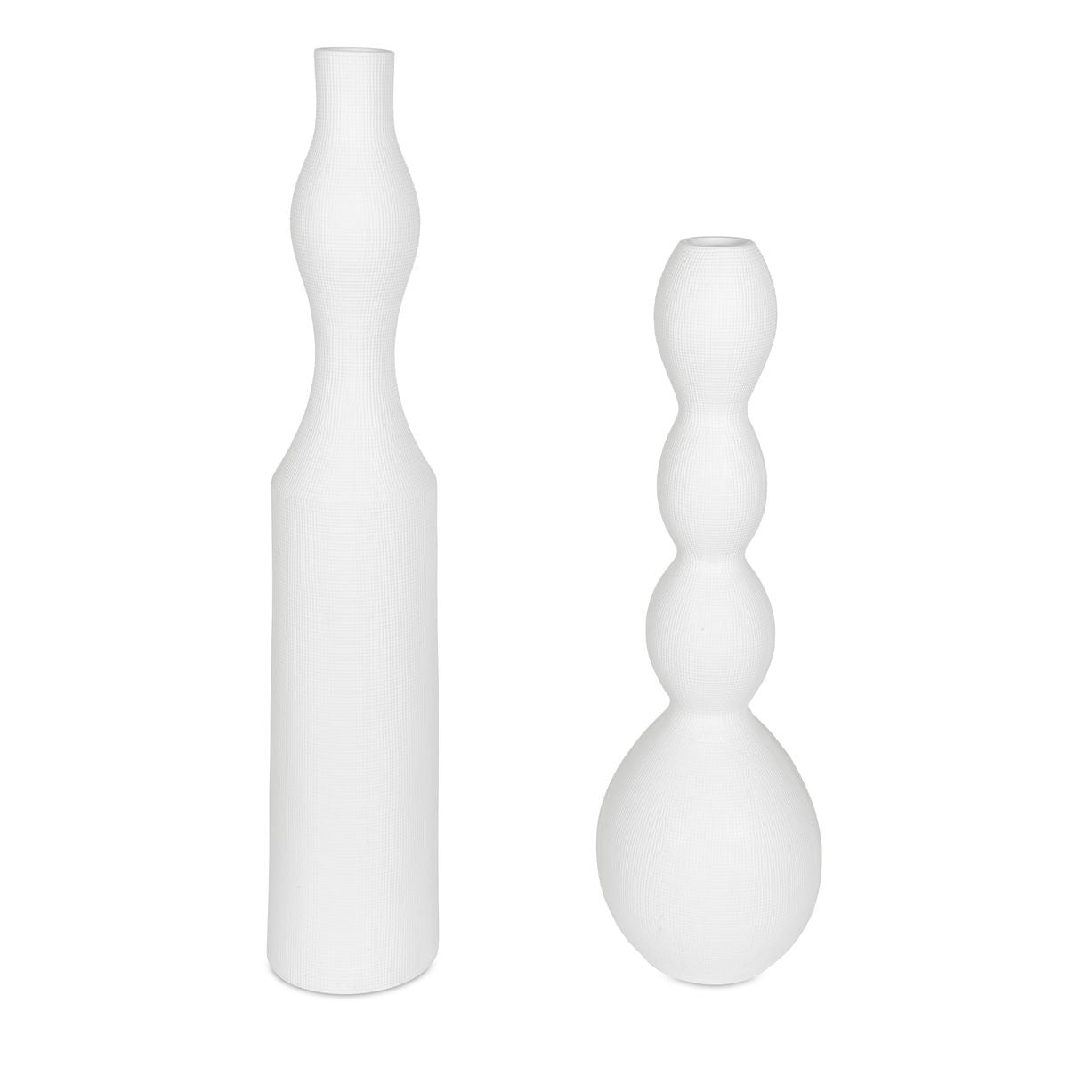 Forma White Ceramic Vases, Large, Set of 2