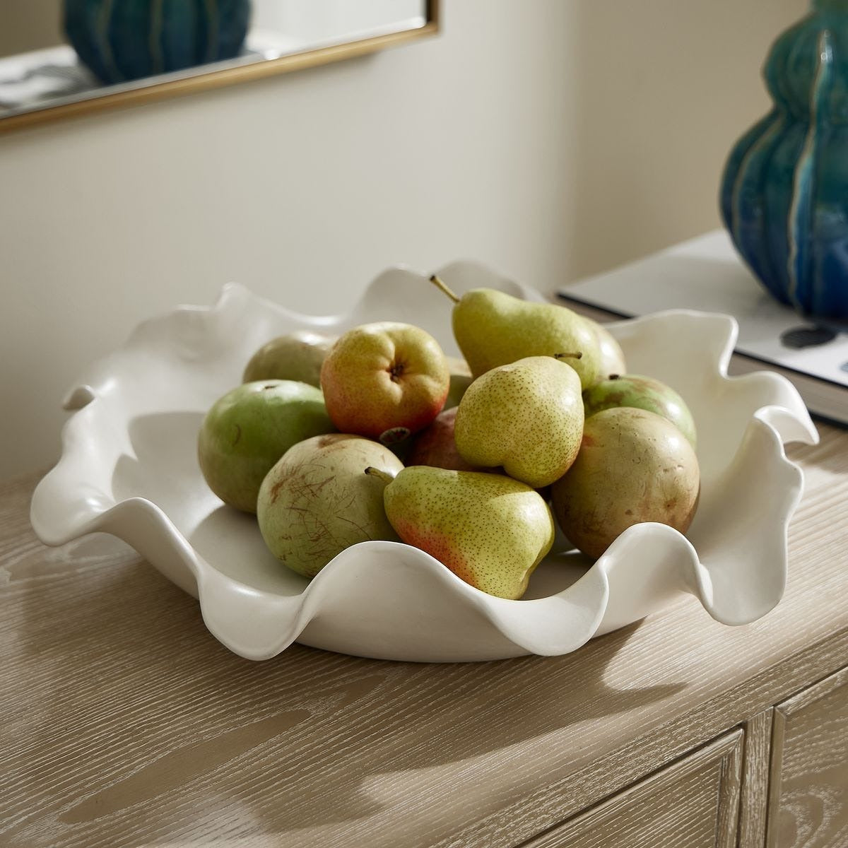 Wave Crest White Outdoor Bowl