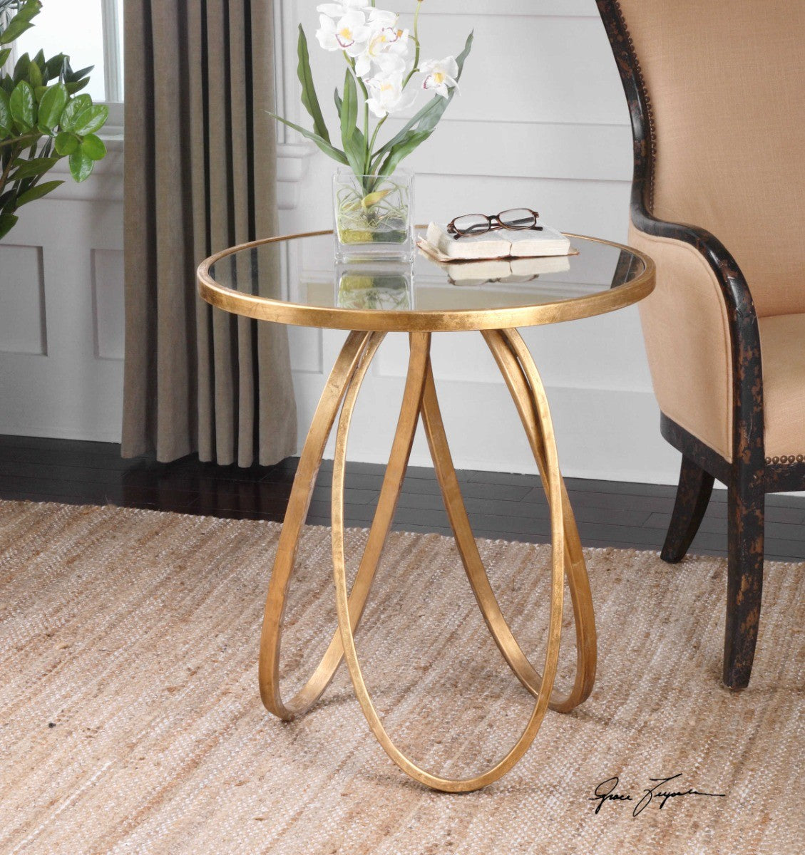 Montrez Gold Side Table