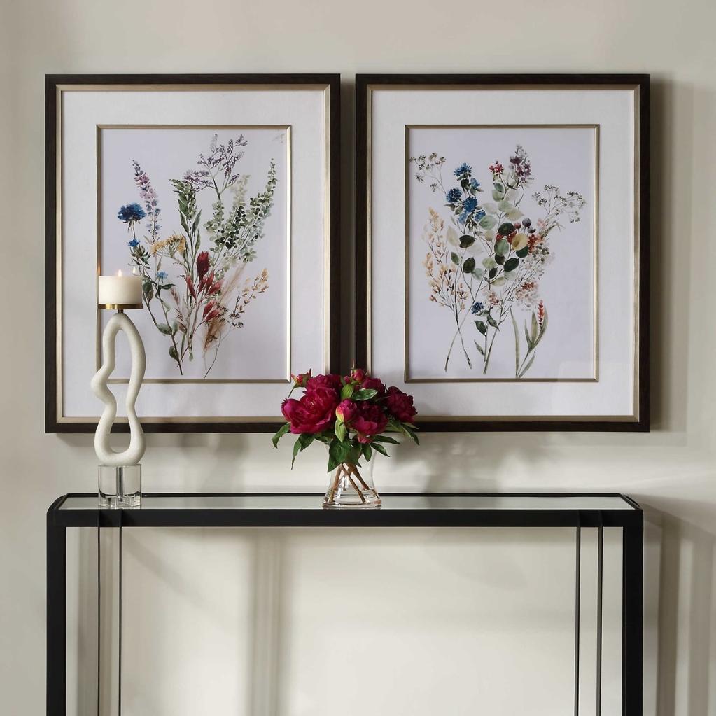 Delicate Flowers Framed Prints – Set of 2