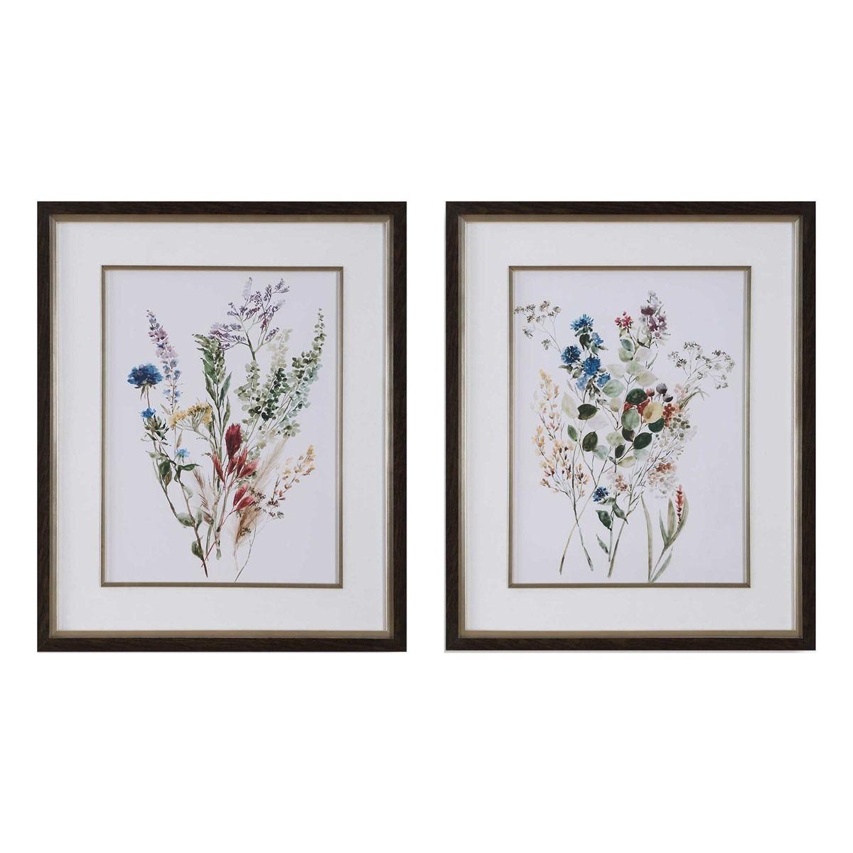 Delicate Flowers Framed Prints – Set of 2
