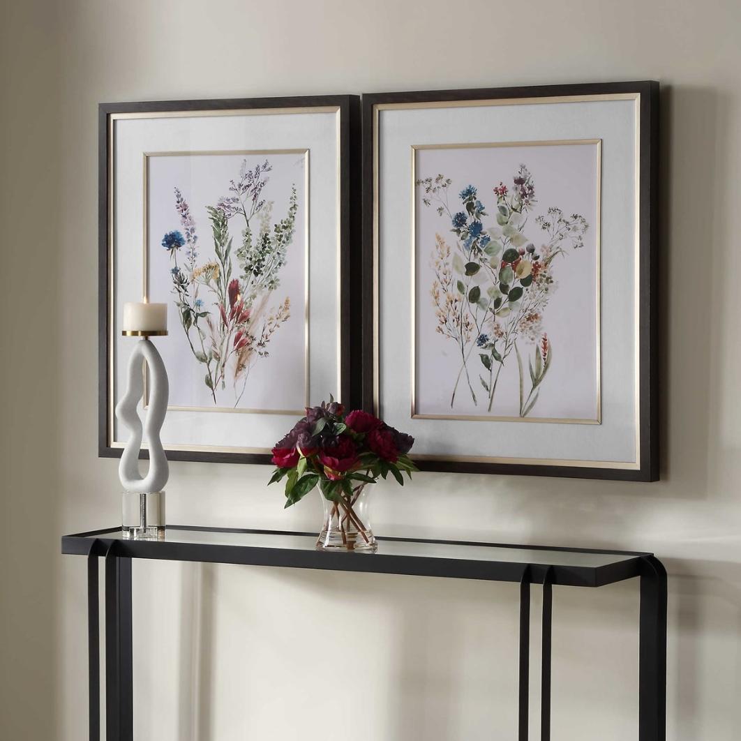 Delicate Flowers Framed Prints – Set of 2