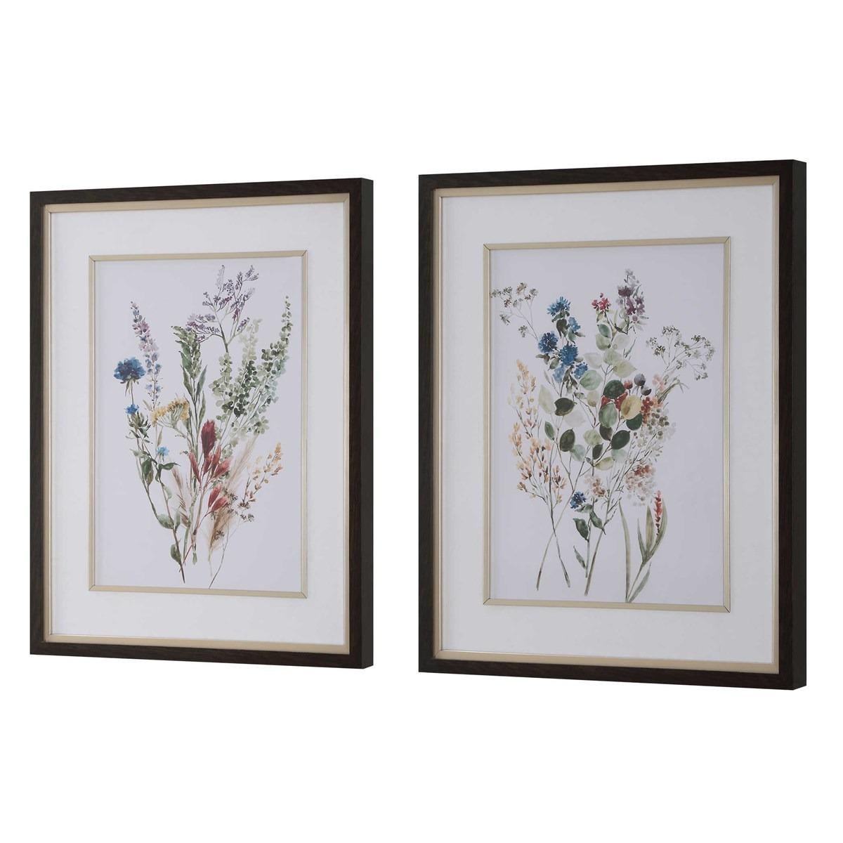 Delicate Flowers Framed Prints – Set of 2