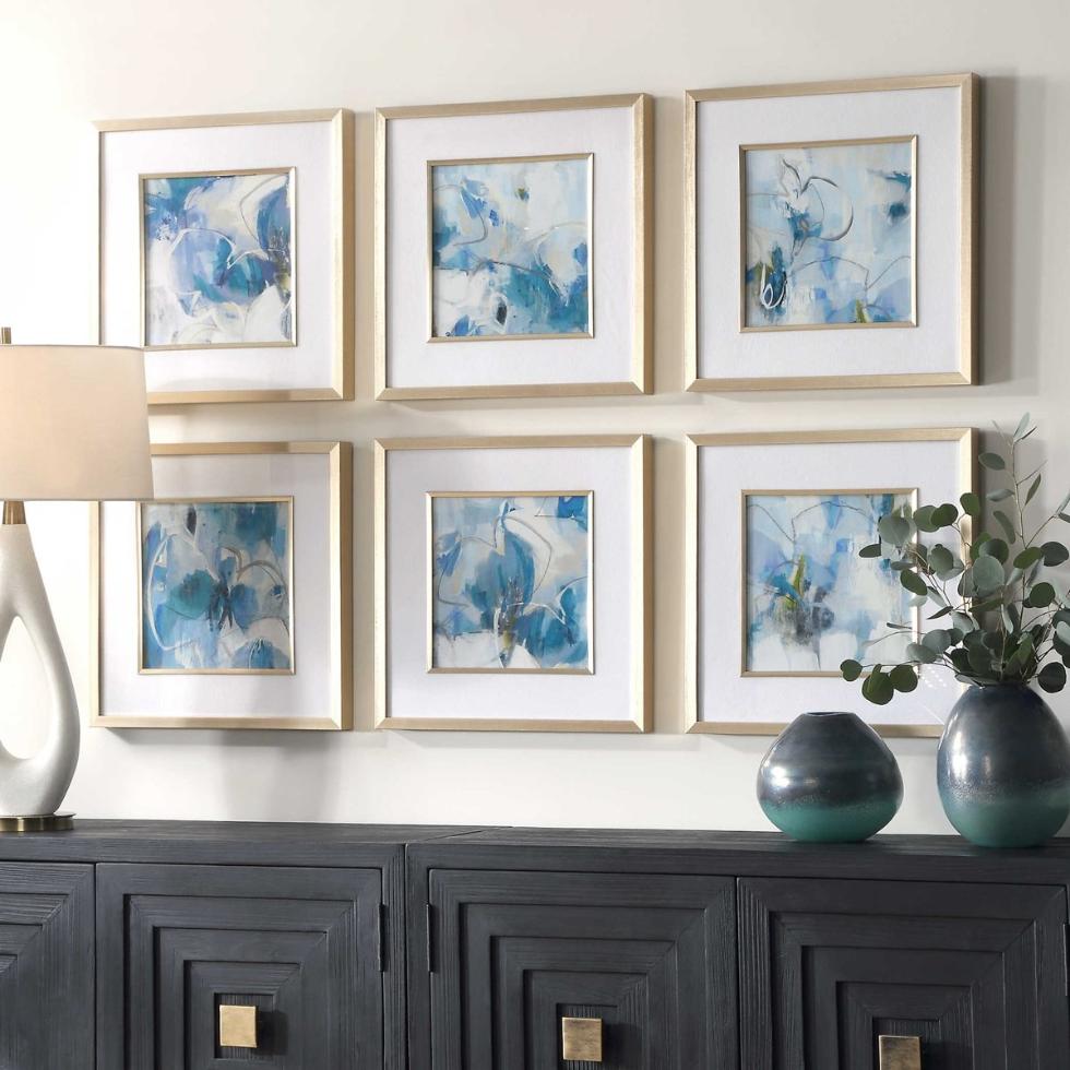 Fresh Start Blue Abstract Prints – Set of 6