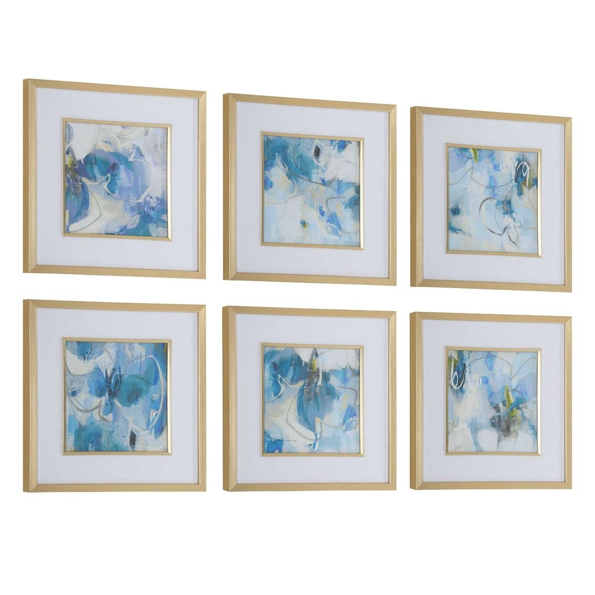 Fresh Start Blue Abstract Prints – Set of 6