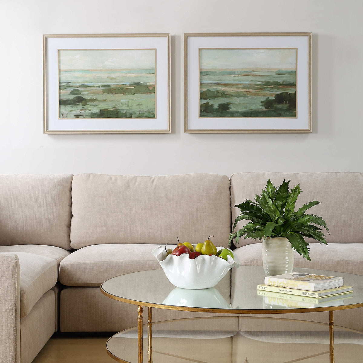 Warm Valley Framed Prints – Set of 2