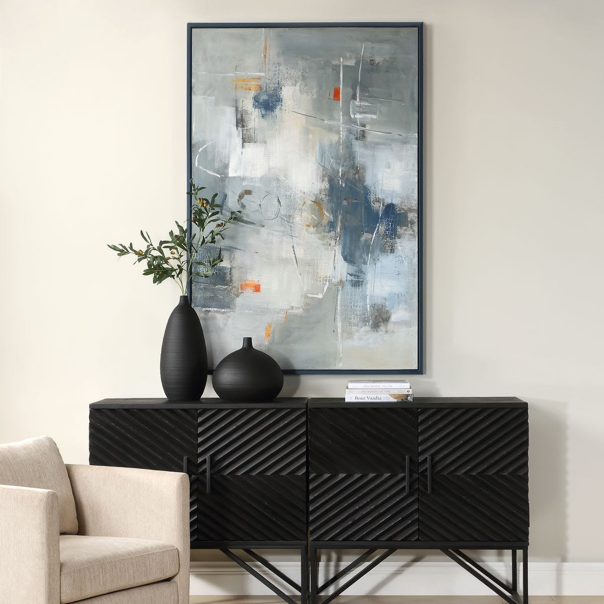 Blueprint Hand Painted Modern Art