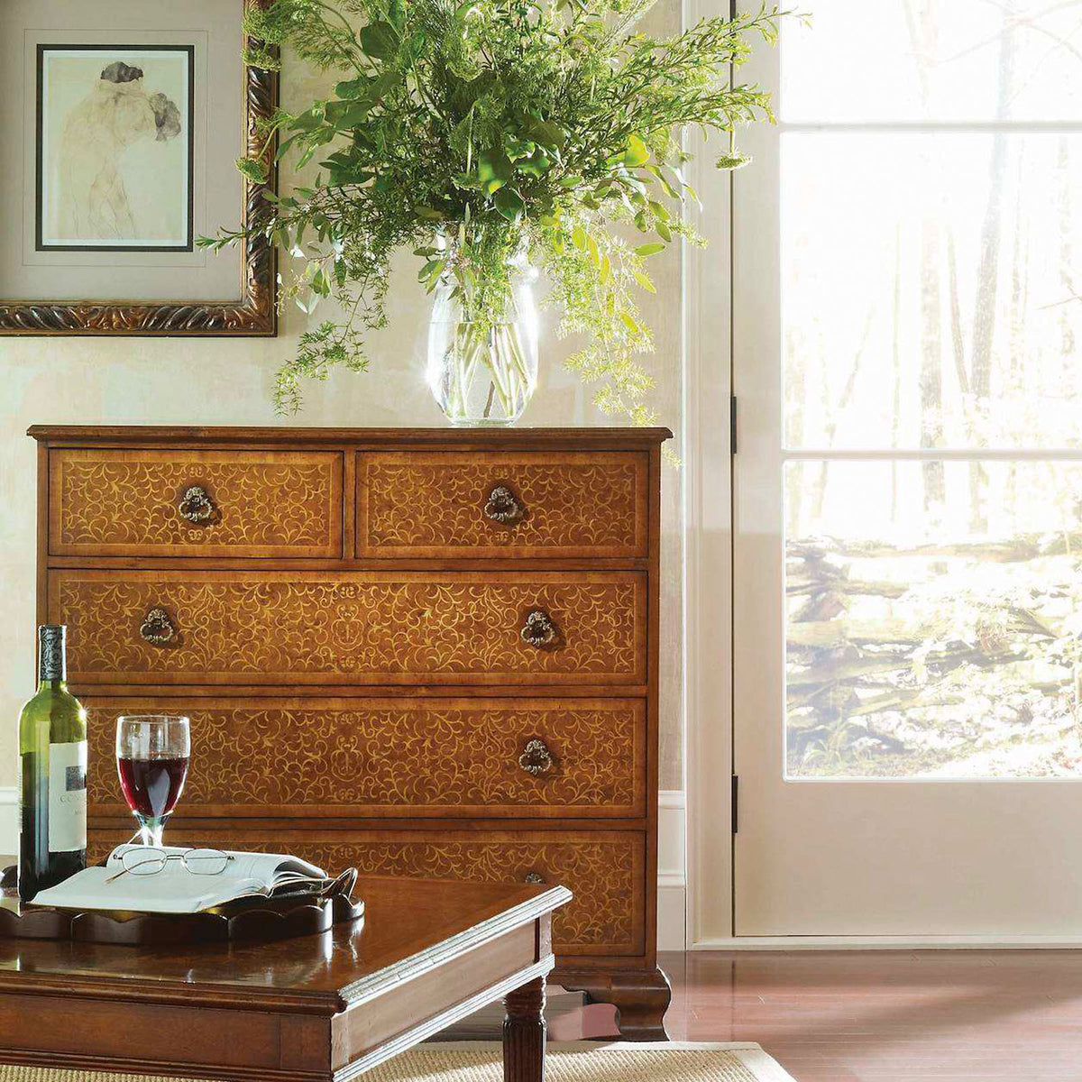 Seaweed Marquetry Chest of Drawers – Large