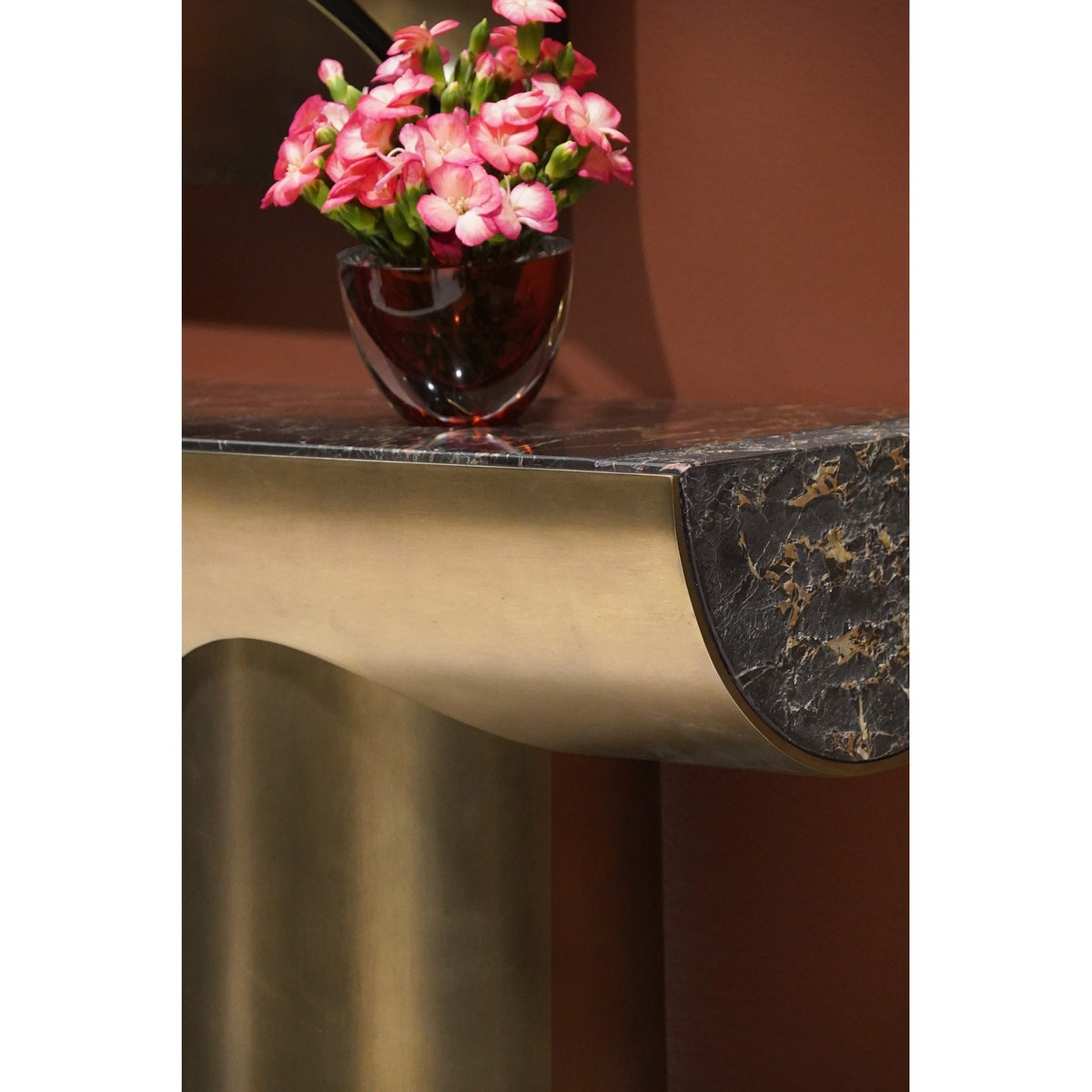 Nova Marble and Brass Console Table