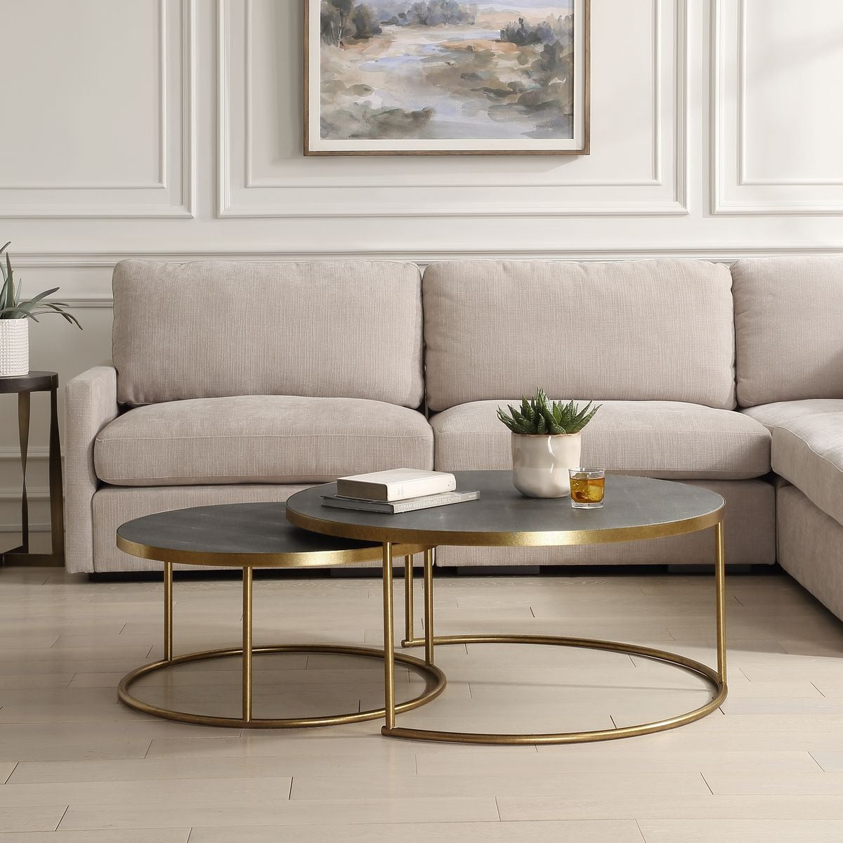 Aragon Nesting Coffee Tables – Grey, Set of 2