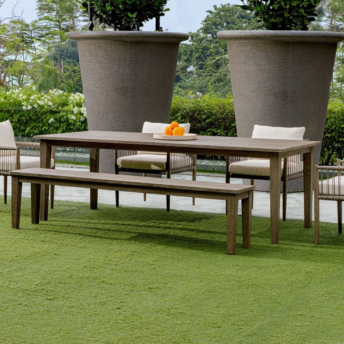 Forsyth Indoor-Outdoor Dining Table – Dark Grey, 233 cm