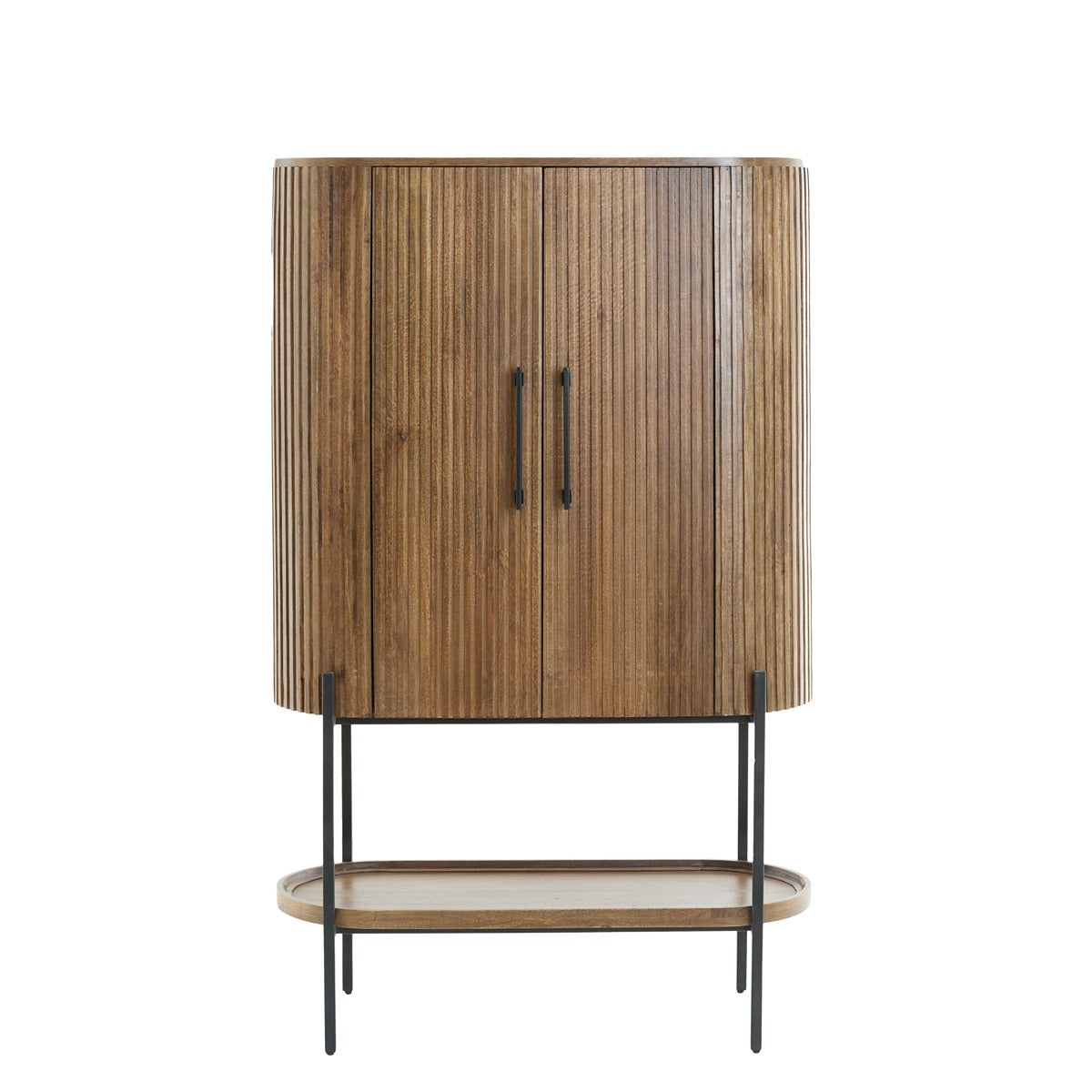 Dumosi tall wooden cabinet dark brown