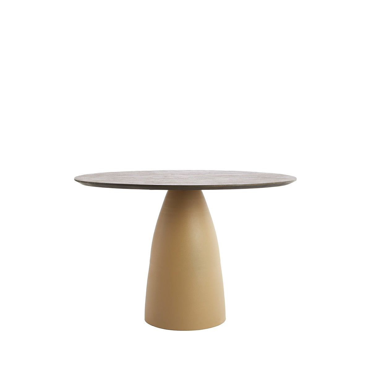 Palmira wooden round dining table matte beige