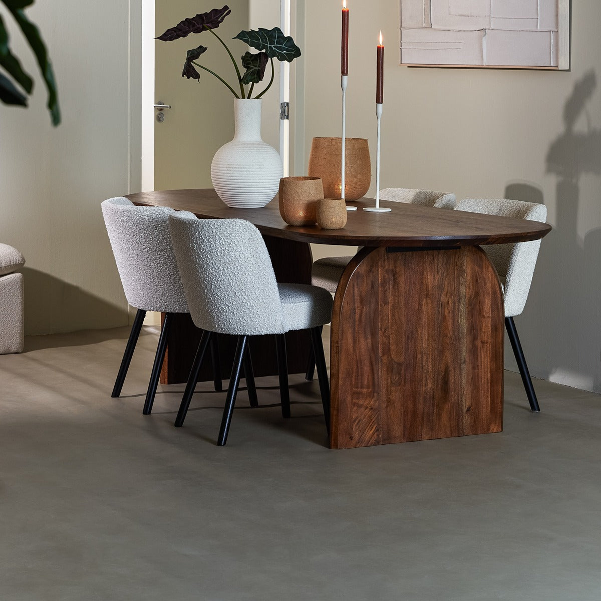 Indore acacia oval dining table