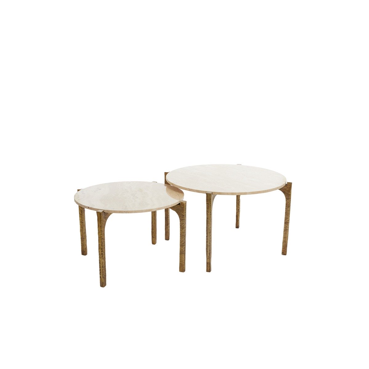 Kanae travertine coffee tables set of 2