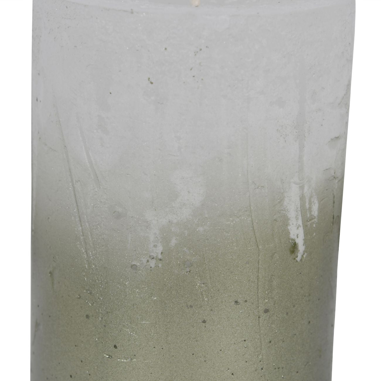 Libra White Pillar Candle With Metallic Green Ombre Base 7x12cm