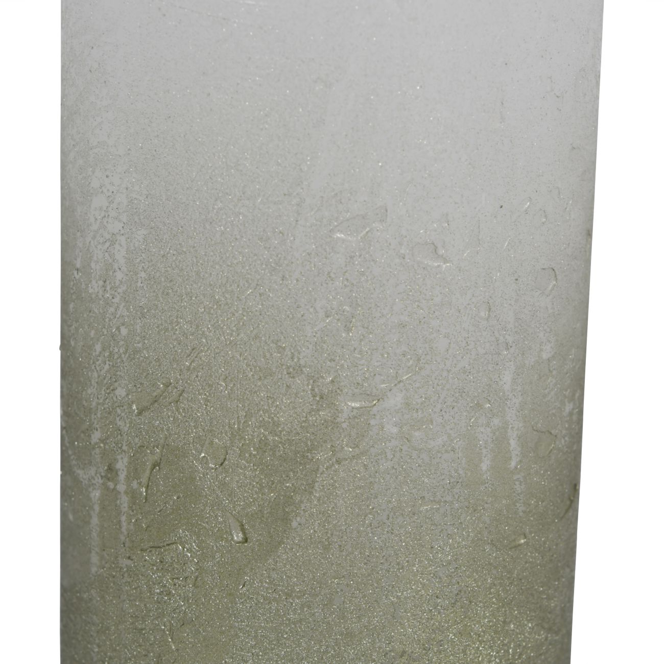 Libra White Pillar Candle With Metallic Green Ombre Base 7x19cm