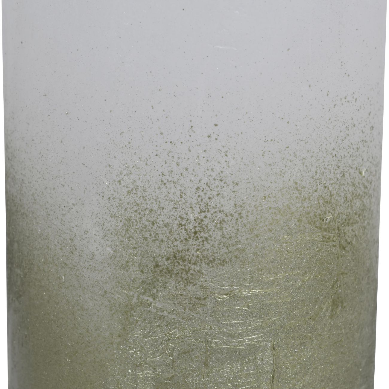 Libra White Pillar Candle With Metallic Green Ombre Base 10x20cm