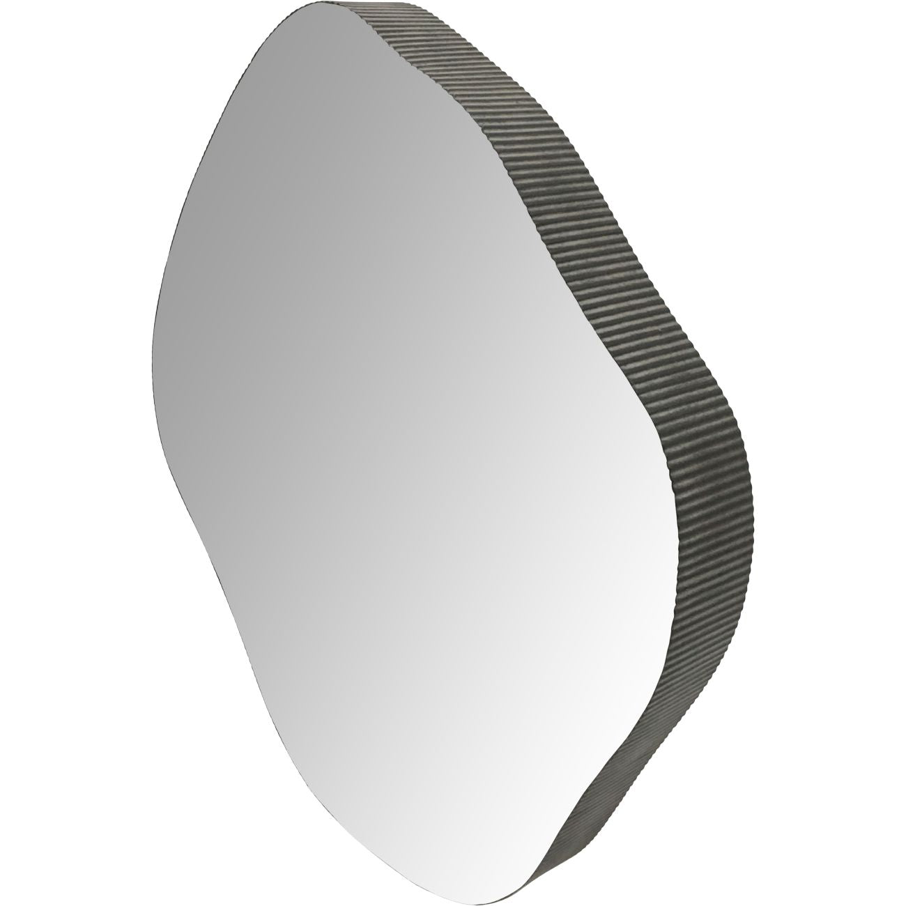 Organic Metal Framed Mirror Oak Wood Finish Medium 77x81cm
