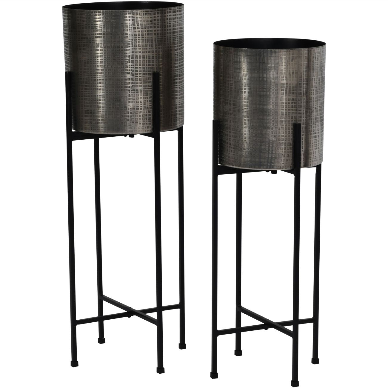 Promotion – Clyde Floor Standing Nickel Set of 2 Planters