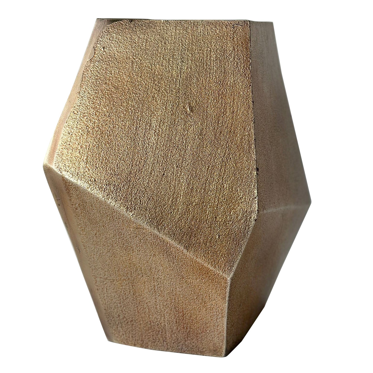 Cast Aluminium Faceted Brass Antique Vase 34cm