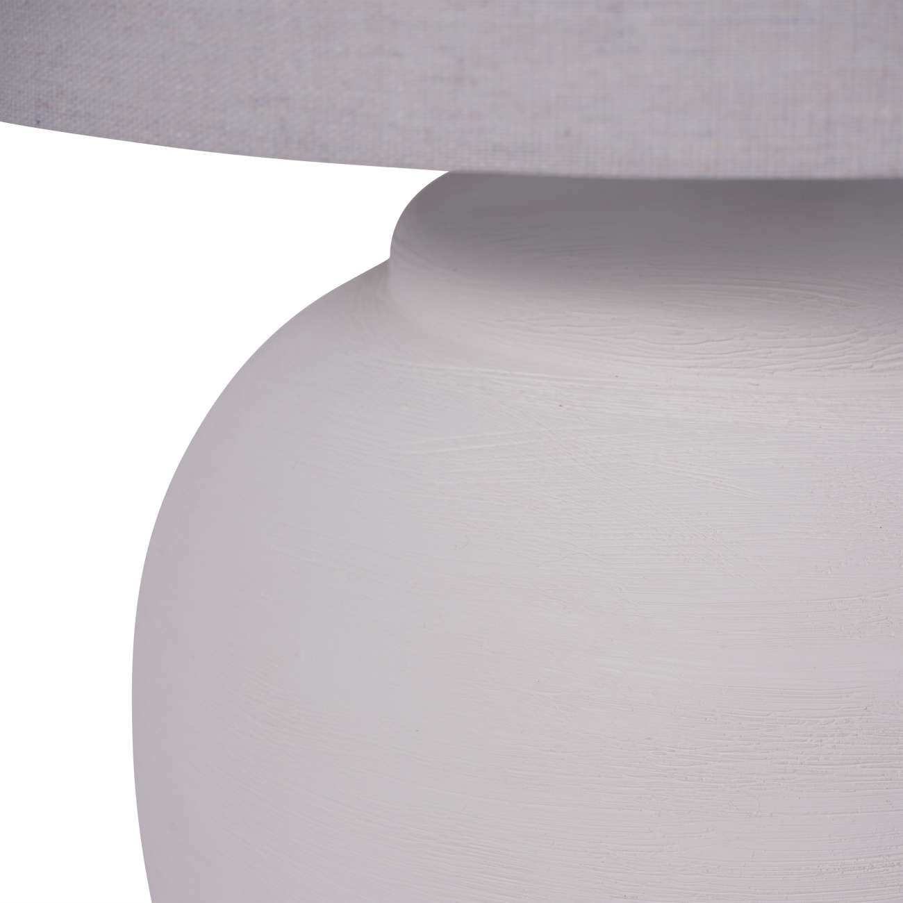 Rhodes White Ceramic Lamp base with White Shade, Large E27 LED GLS