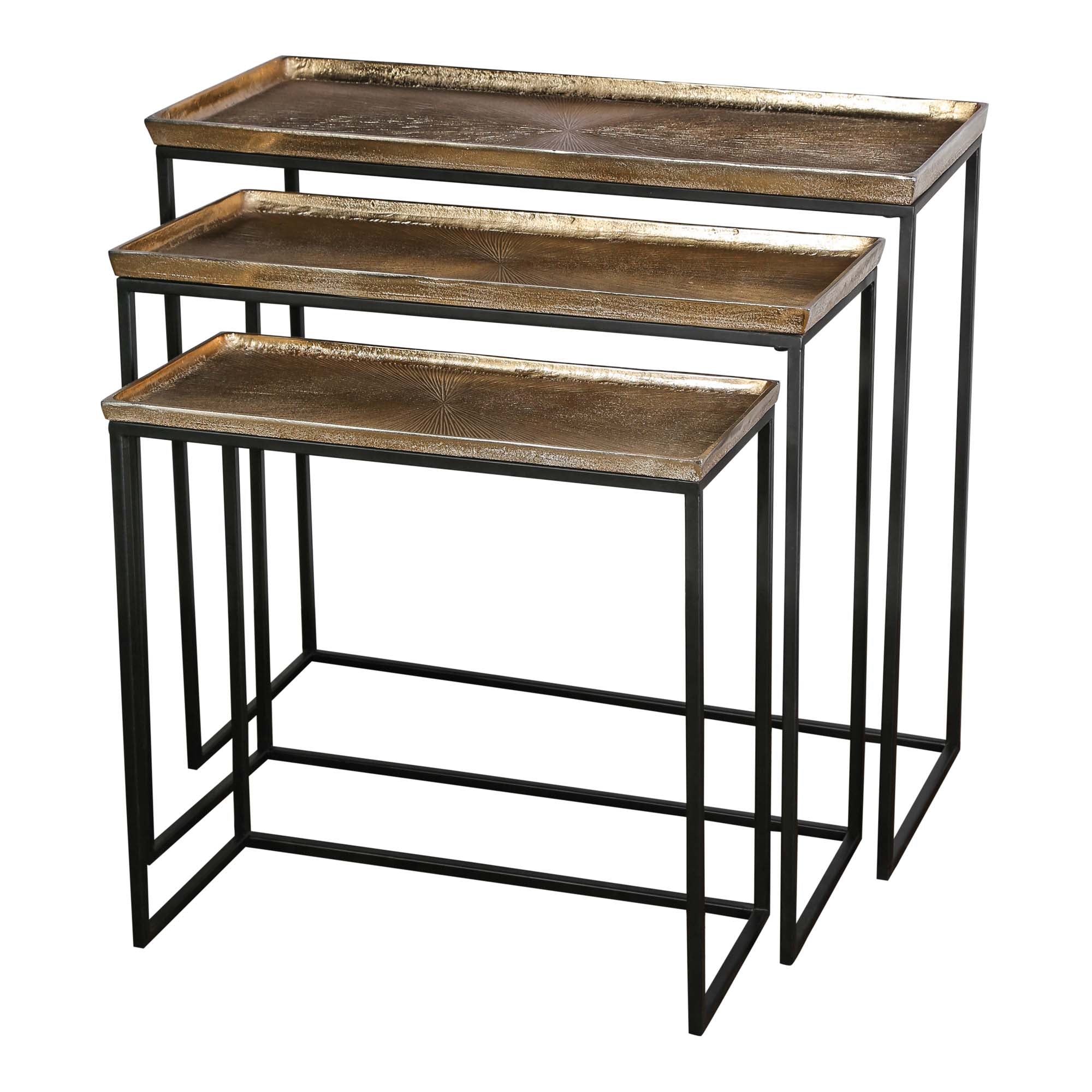 Daan gold nest of three side tables