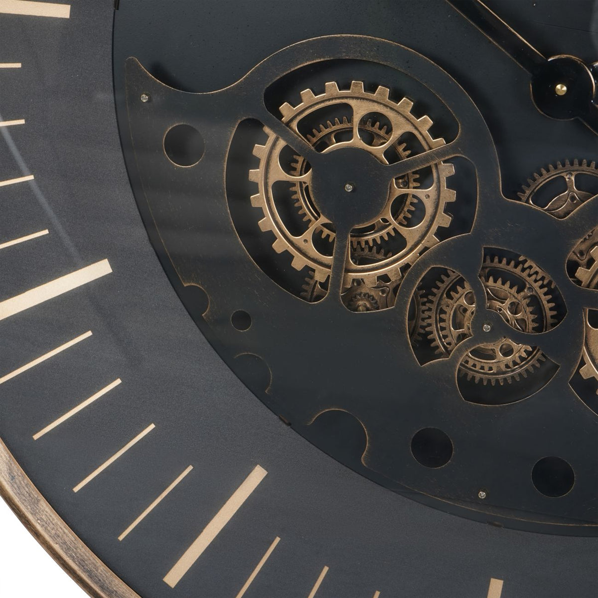 Palladium Moving Cogs Wall Clock 80cm — detail view