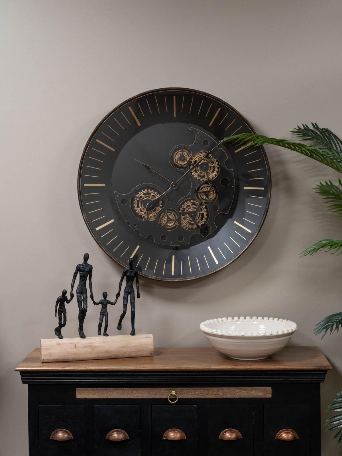 Palladium Moving Cogs Wall Clock 80cm — further detail