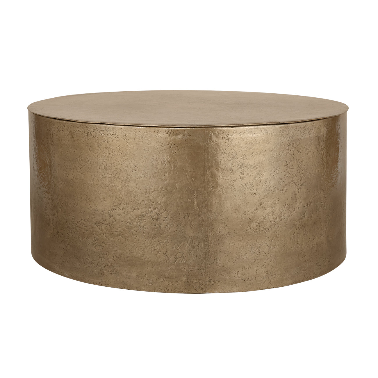 Zander Metal Drum Coffee Table With Storage 90cm