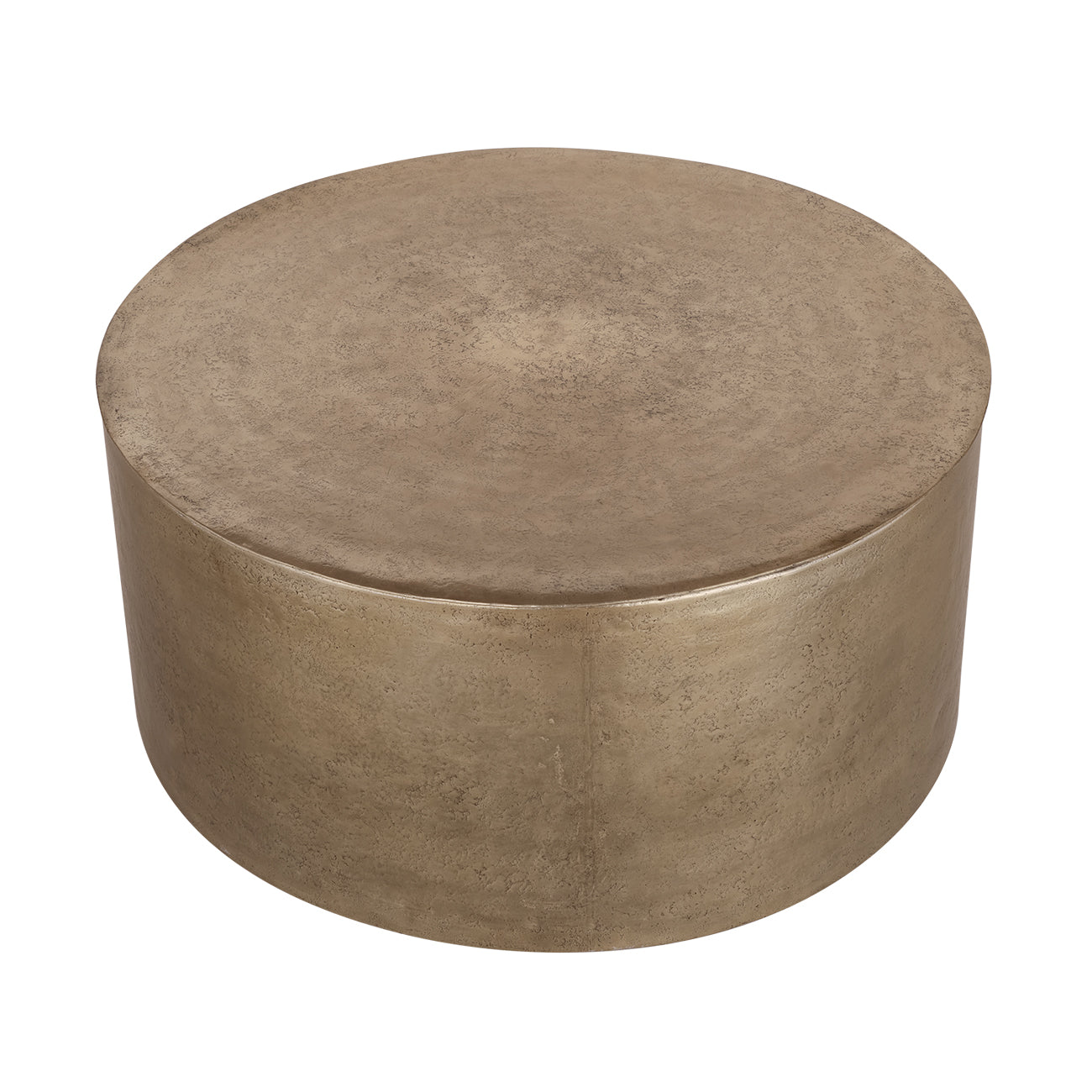 Zander Metal Drum Coffee Table With Storage 90cm