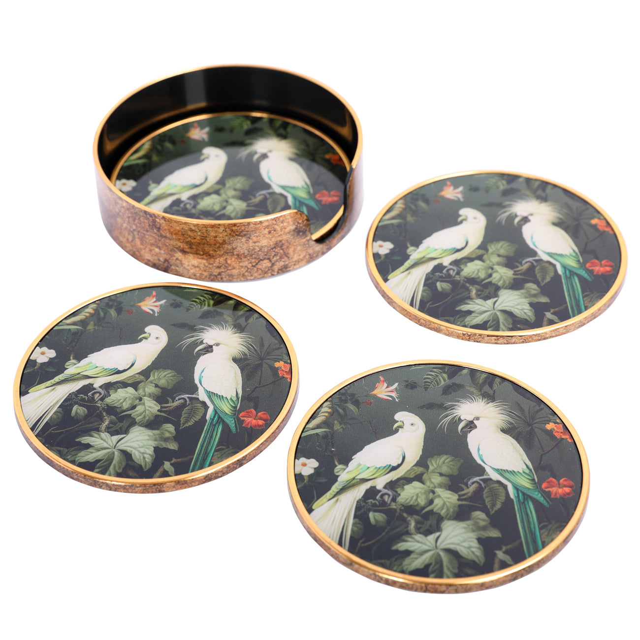 Tropical Birds Set Coasters