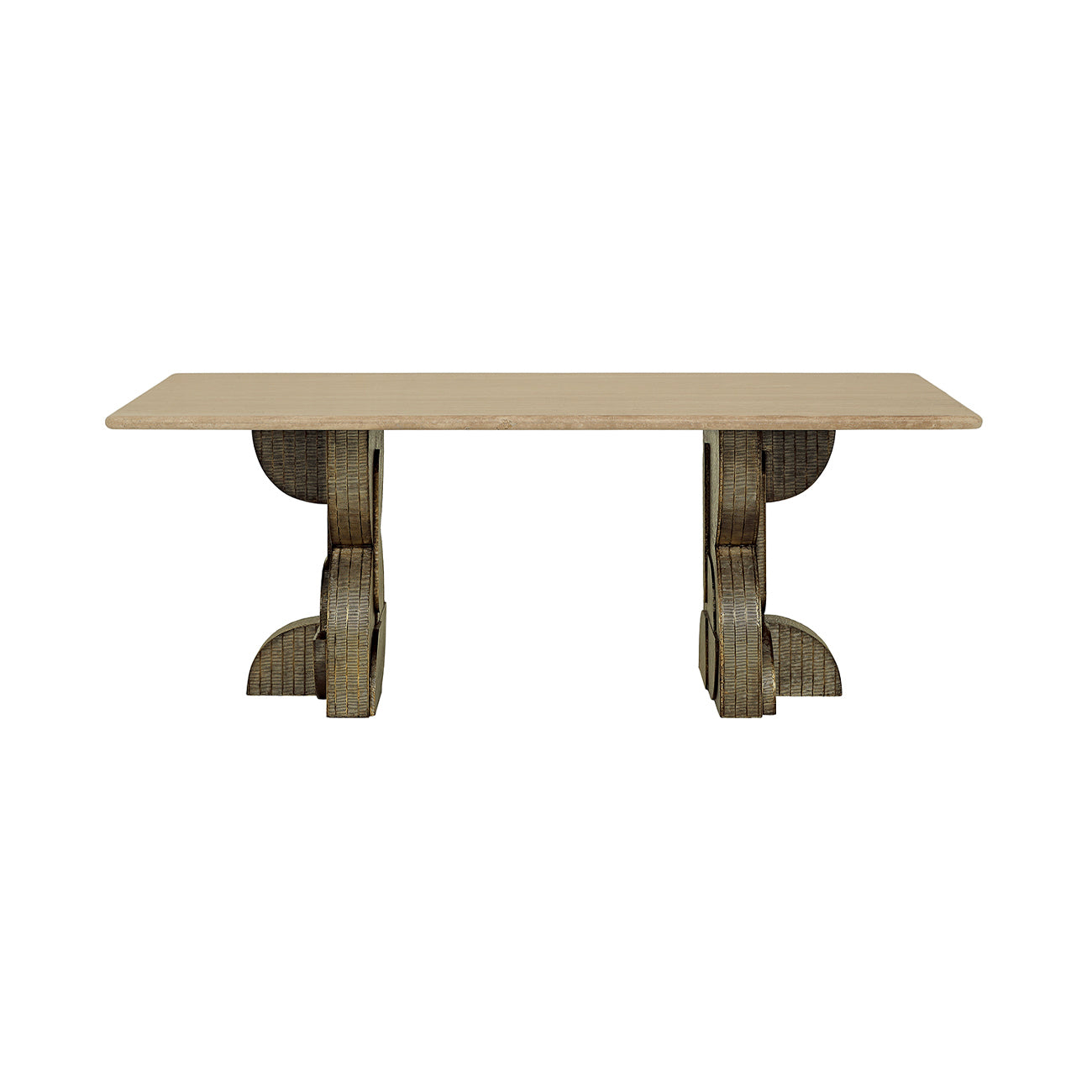Kelsie Travertine Dining Table