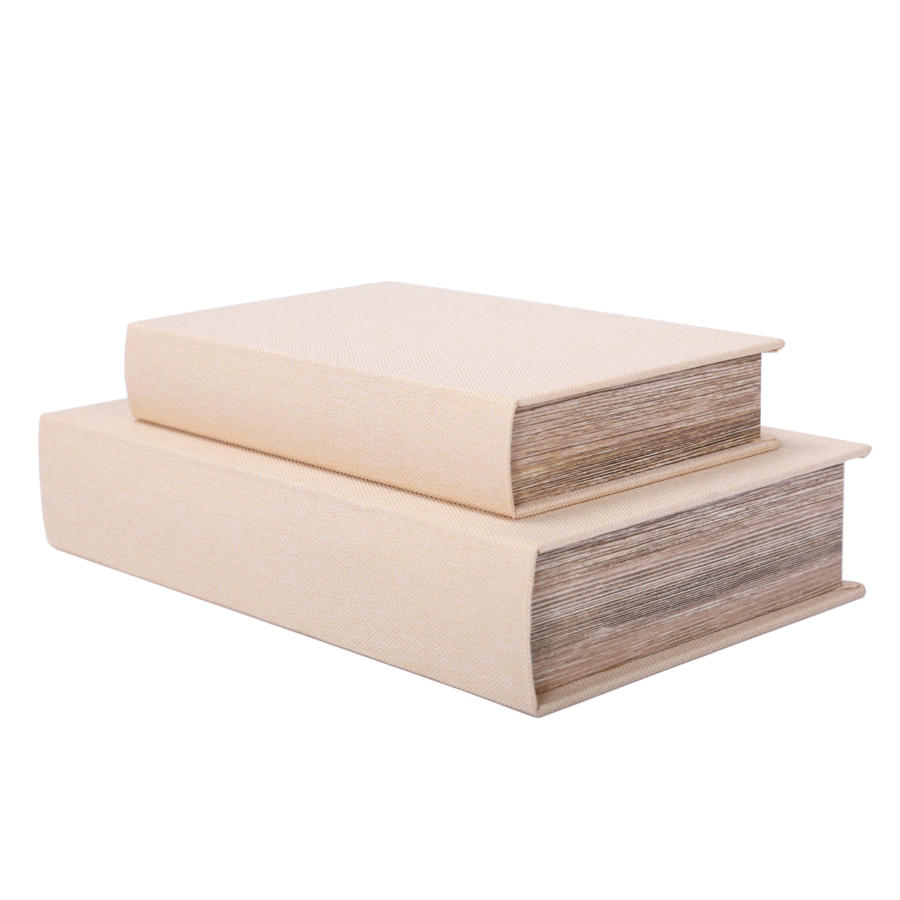 Cream Set of 2 Book Boxes