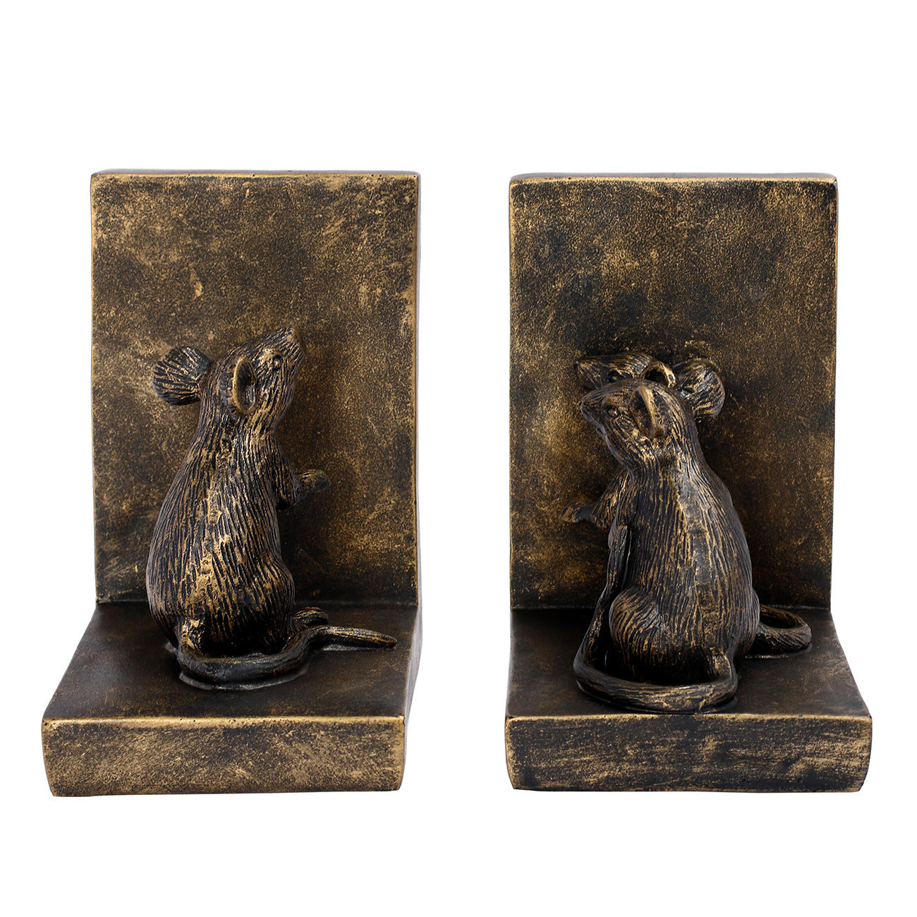 Pallino Antique Gold Mouse Bookends