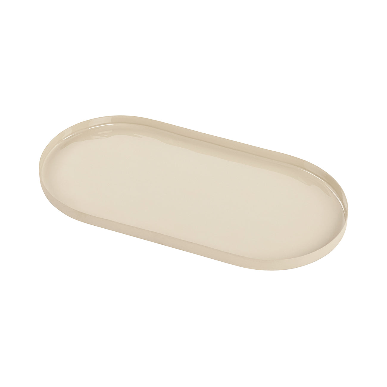 Ovolo Iron Enamel Beige Tray Large